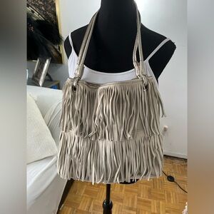 Castellari grey fringe bag made in Italy